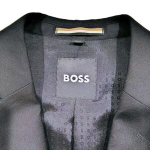 Hugo Boss Blazer Mens 38S Recent Black Wool Suit Jacket Sport Coat Slim